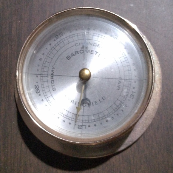 Vintage Springfield Wall Weather Station Brass Wall Thermometer Hydrometer - Picture 3 of 4
